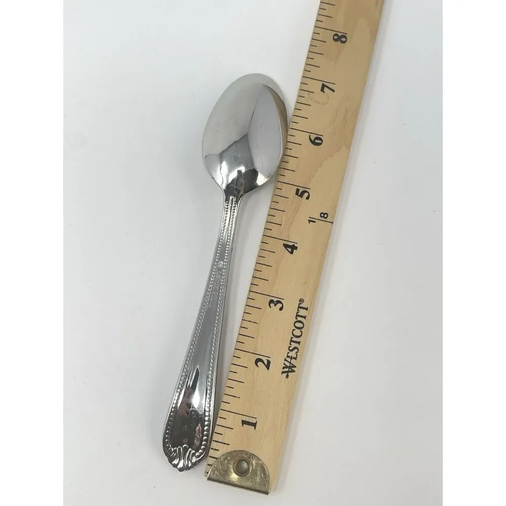 Lenox BEAD Stainless 18/10 Glossy Dinner Soup Spoon 7” Set Of 4 Replacement